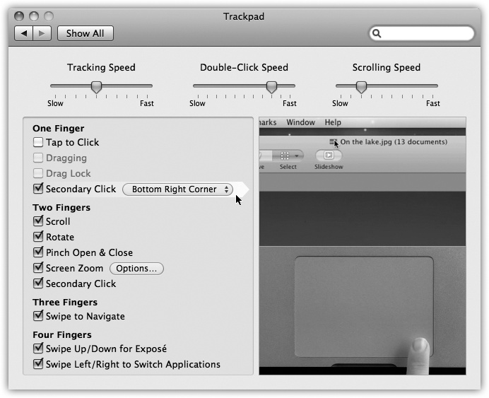 The Trackpad pane of System Preferences looks different depending on your laptop model. But this one shows the two ways to get a âright-click.â