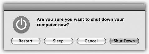 Once the Shut Down dialog box appears, you can press the S key to choose Sleep, R for Restart, Esc for Cancel, or Return for Shut Down.