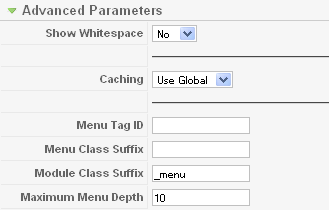 Advanced Parameters for Main Menu Module: [Edit]