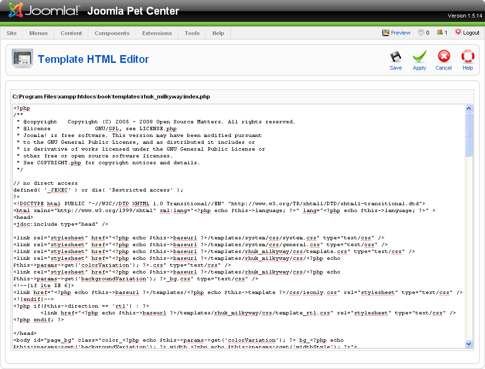 Template HTML Editor