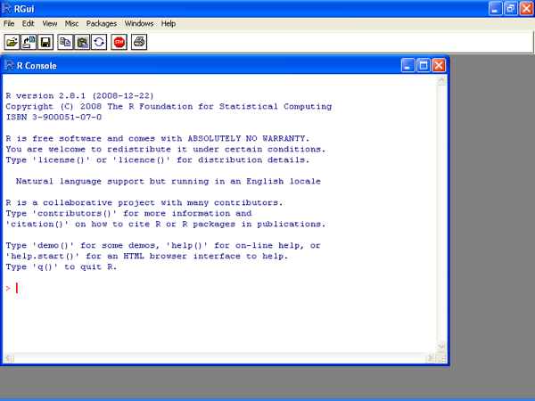R user interface on Windows XP