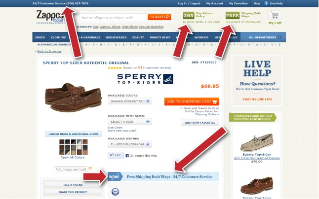 Zappos.com product page