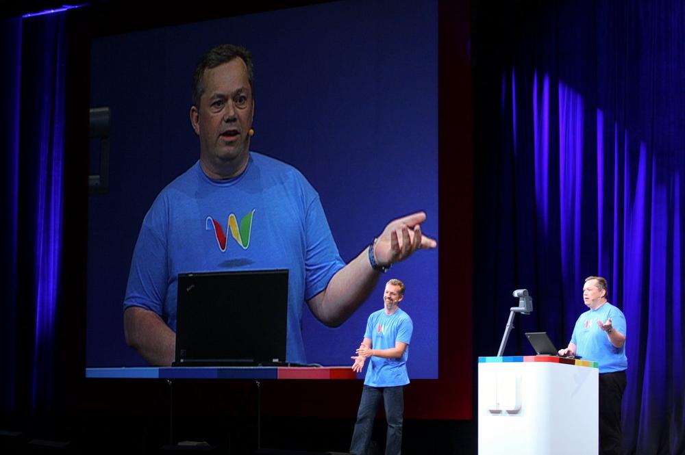 Lars and Jens Rasmussen discuss Google Wave at Google I/O. Photo credit: Google, Inc.