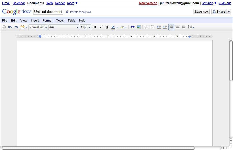 Google Docs text editor