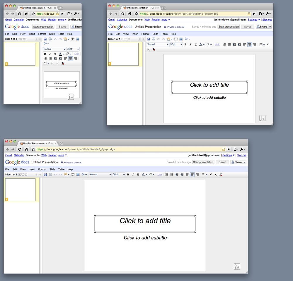 Google Docs slideshow editor