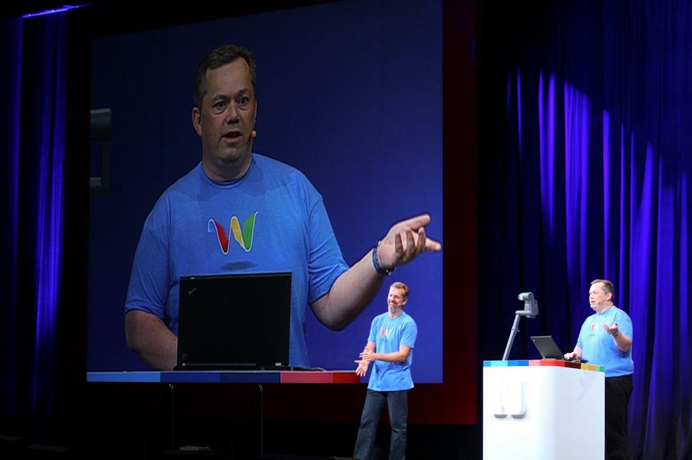 Lars and Jens Rasmussen discuss Google Wave at Google I/O. (Photo © Google Inc. used with permission.)