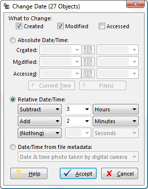 Use the Change Date tool to fix discrepancies among the times of different photographers’ digital photos