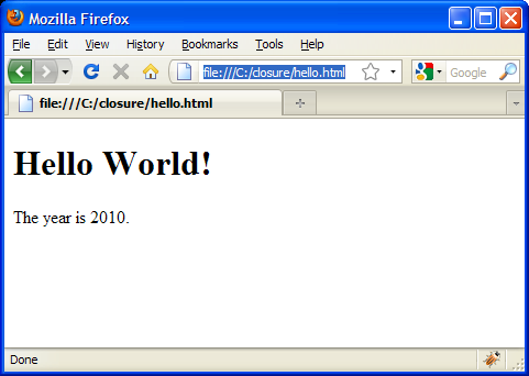 Hello World! example using Soy.