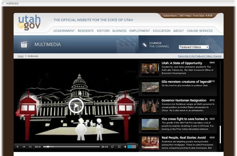 Utah.gov multimedia website