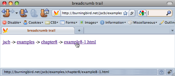A JS-enabled breadcrumb application