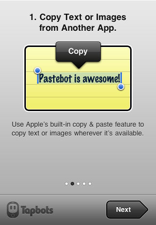 Tapbots’ Pastebot initial introduction