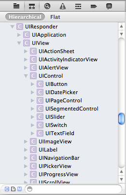 Browsing the built-in class hierarchy in Xcode 4