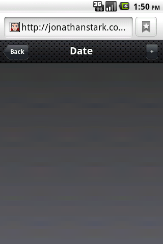 Other than the toolbar, the Date panel is empty to begin with
