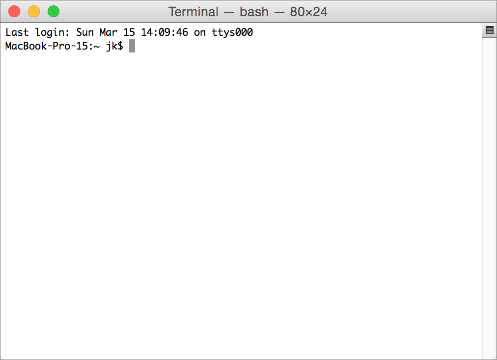 **Figure 1:** The Terminal window harks back to pre-graphical days.