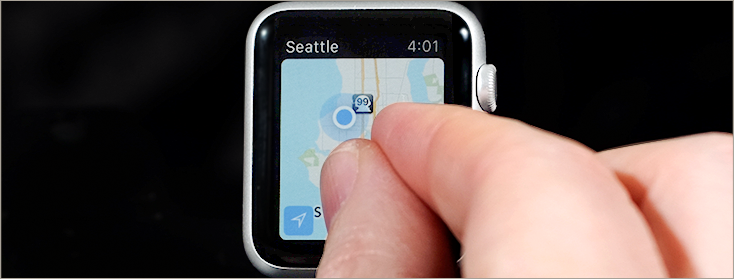 **â ** watchOS doesnât use pinch-to-zoom because it would awkwardly obscure the Apple Watch face.