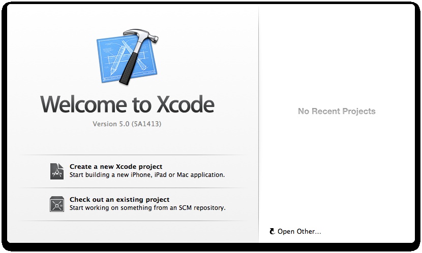 The Welcome to Xcode window