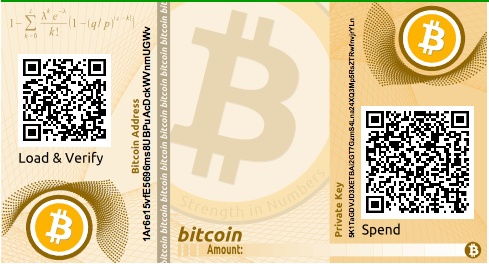 An example of a simple paper wallet from bitaddress.org
