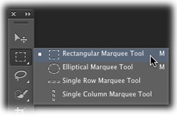 You’ll spend loads of time making selections with the Rectangular and Elliptical Marquee tools. To summon this menu, click and hold down your mouse button for a couple of seconds.