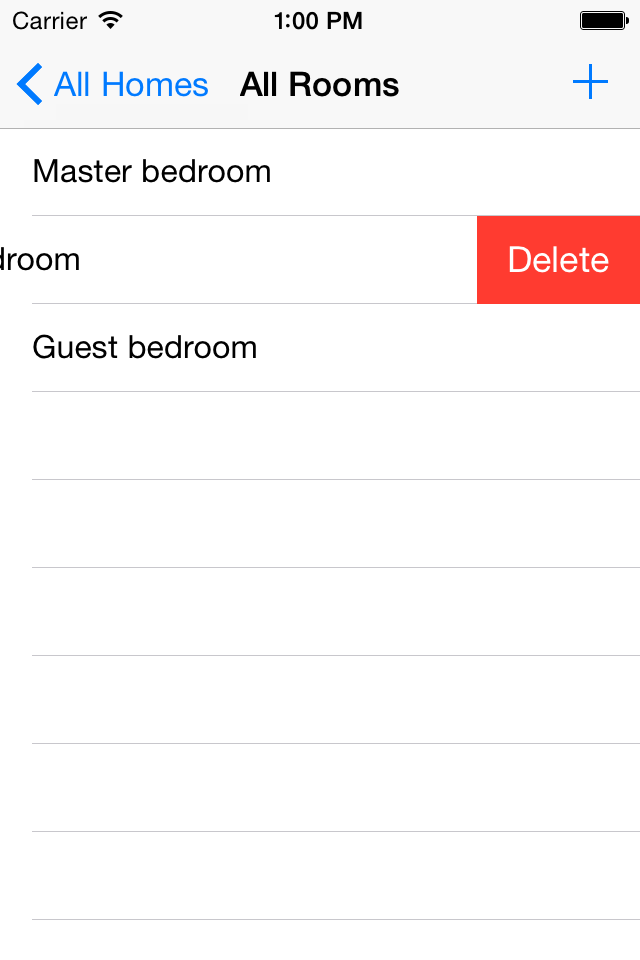 We can now see and edit the list of rooms for a home