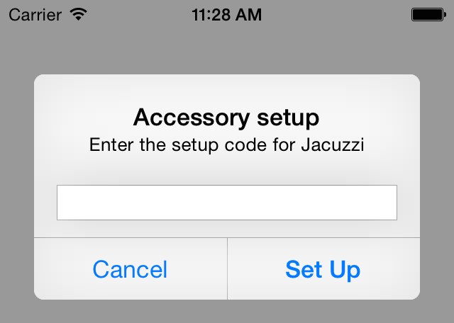 iOS asking for pairing code for an accessory