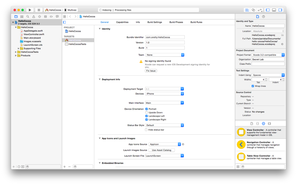 The entire Xcode interface