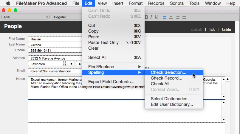 When you read “Edit→Spelling→Check Selection,” that means: “Click the Edit menu to open it, in that menu, click Spelling and then, in the resulting submenu, choose Check Selection.”