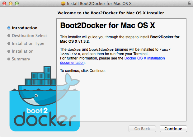 Boot2docker installer.