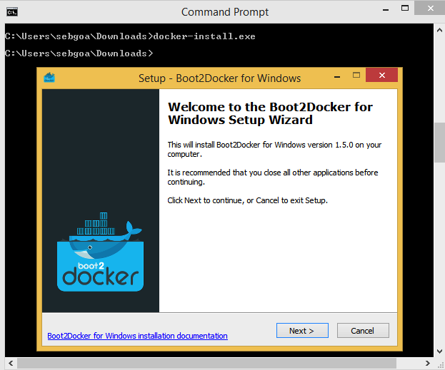 Boot2docker Windows 8.1 Installer