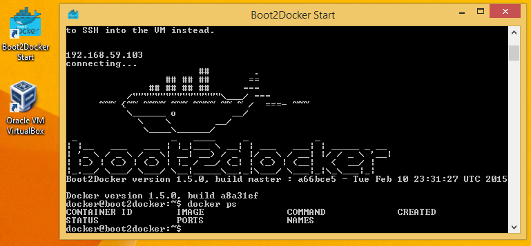 Boot2docker Windows 8.1 Command