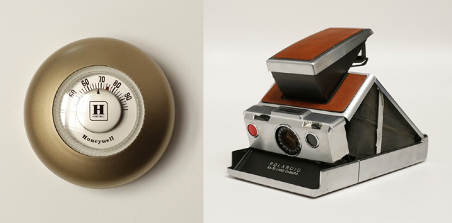 Honeywell T86 thermostat and Polaroid SX-70 camera, designed by Henry Dreyfuss (photo credit: Kuen Chang)