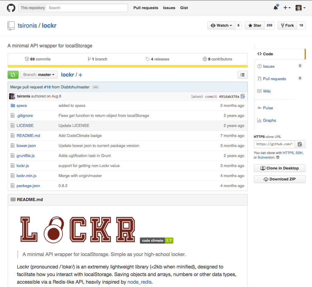 Lockr’s home on GitHub