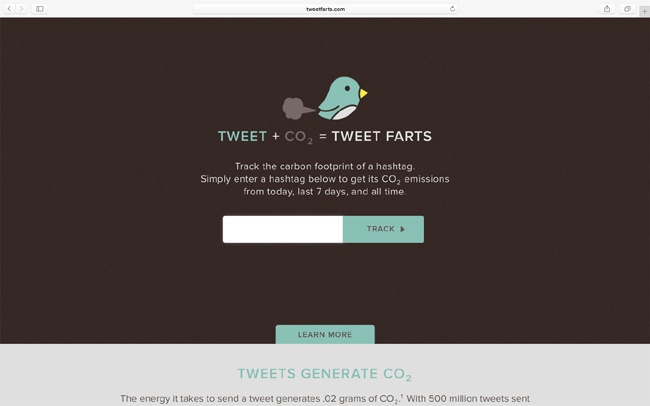 Tweetfarts: one tweet generates about as much CO2e as a human fart