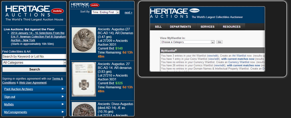 Creating a want list with Heritage Auctions