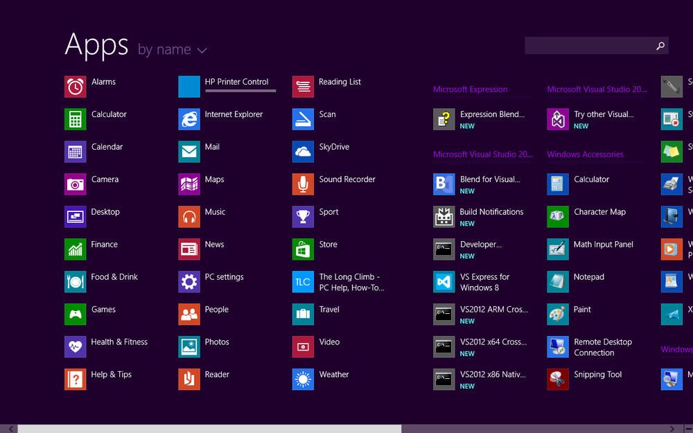 Finding all apps in Windows 8.1
