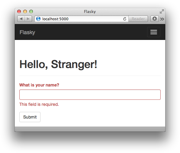 Web form after failed validator