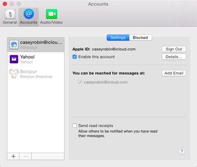 Left: The first time you open Messages, you’re supposed to enter your Apple ID (your iCloud, .mac, or .me address) and password. That way, you can join in the thrill of iMessaging.Right: You can also set up your account for other popular chat networks.