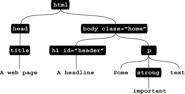 The basic nested structure of an HTML page, where tags wrap around other tags, is often represented in the form of a family tree. Tags that wrap around other tags are called ancestors, and tags inside other tags are called descendants.