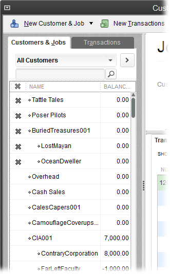 To make hidden customers visible again and reactivate their records, in the drop-down list at the top of the Customers & Jobs tab, choose All Customers, as shown here.When you do that, QuickBooks displays an X to the left of every inactive customer in the list. Simply click that X to restore the customer to active duty.
