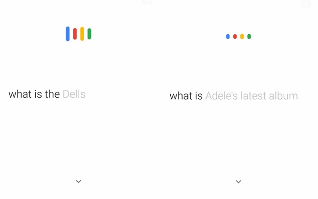 As I say “What is Adele’s latest album,” the recognition result for Ok Google dynamically changes from “What is the Dells” to “what is Adele’s latest album”