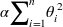 alpha sigma-summation Underscript i equals 1 Overscript n Endscripts theta Subscript i Baseline Superscript 2