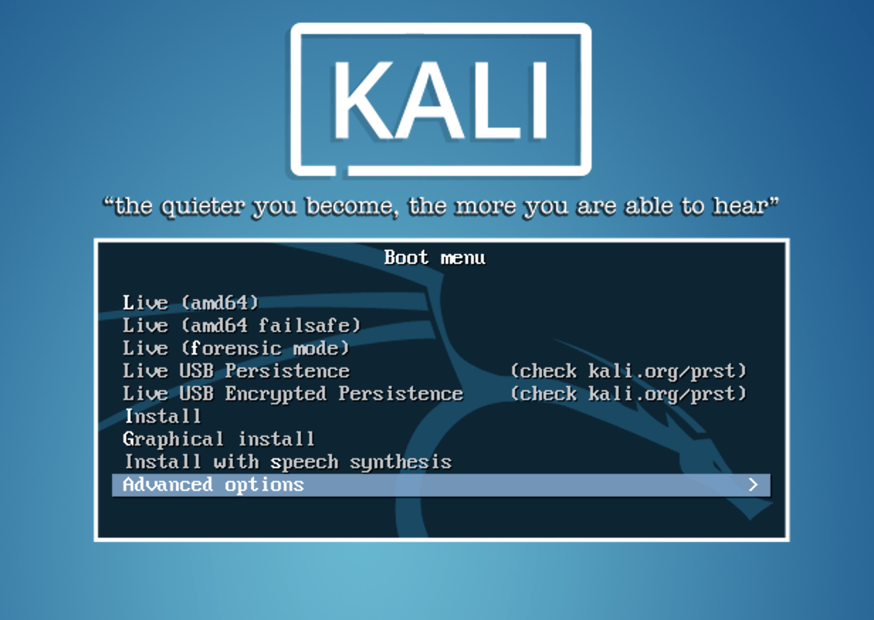 Kali Linux Boot Screen