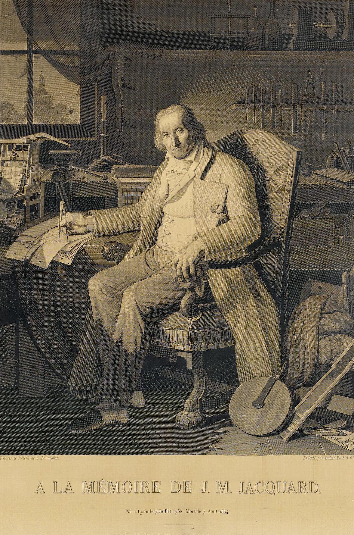 Woven silk portrait of Joseph Jacquard