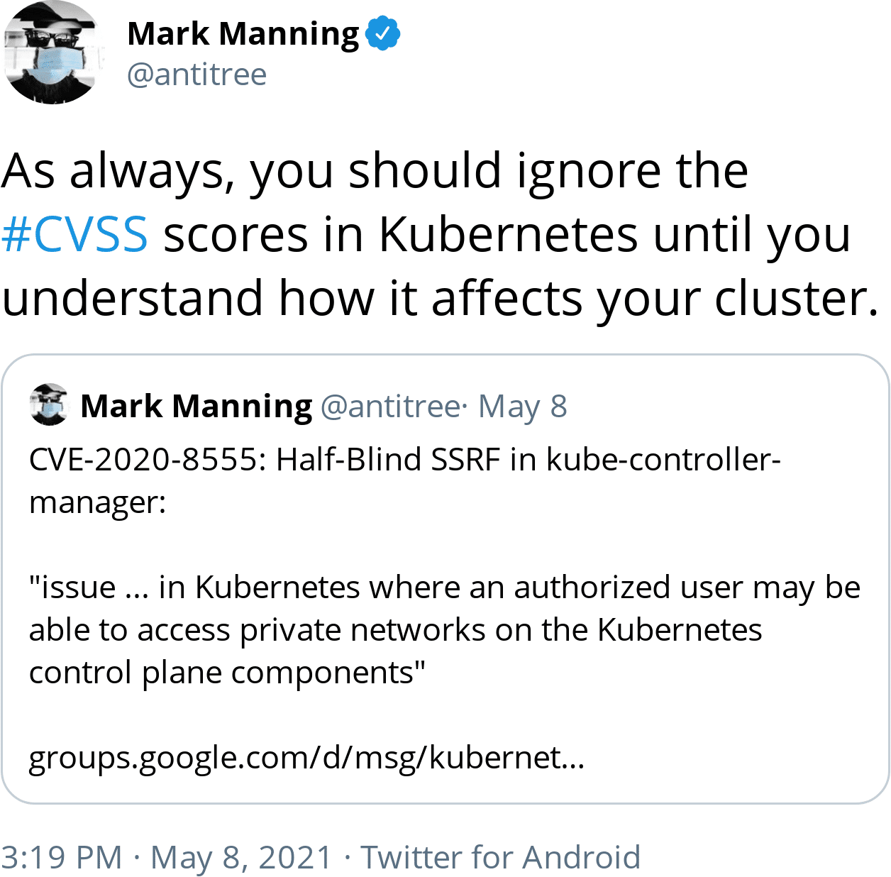 Mark Manning on CVEs