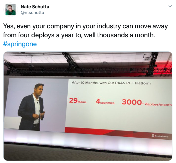You can move to thousands of deploys a month.