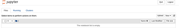 Jupyter Notebook running in an empty folder