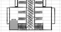 A portion of the blueprint showing how a 1x1 brick compares to the design I’ve laid out