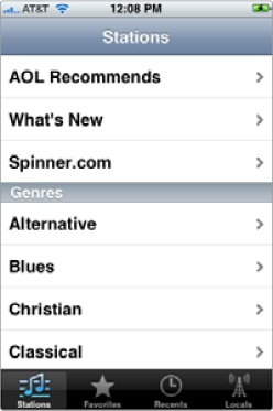AOL Radio offers several options for finding a radio station.
