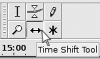 Selecting the Time Shift tool
