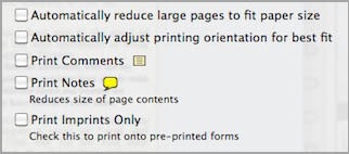 In PDFpen, choose File > Print to access these options.