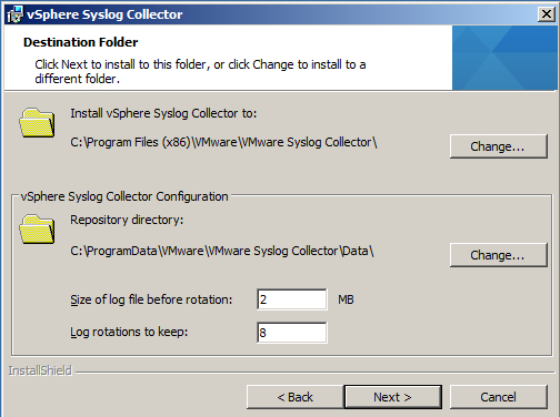 Installing VMware Syslog server
